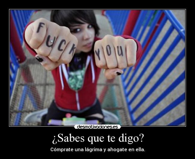 ¿Sabes que te digo? - Cómprate una lágrima y ahogate en ella.