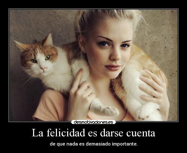 La felicidad es darse cuenta - de que nada es demasiado importante.