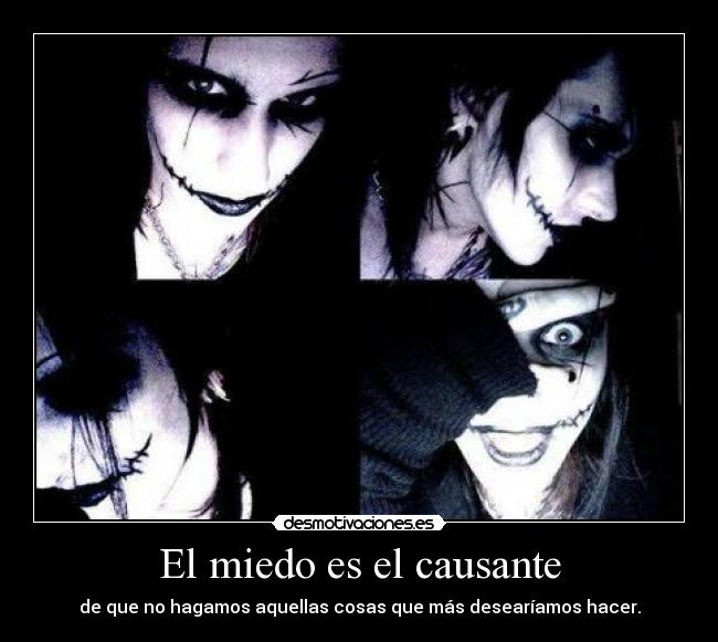 El miedo es el causante - de que no hagamos aquellas cosas que más desearíamos hacer.
