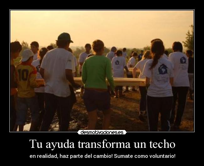 Tu ayuda transforma un techo -