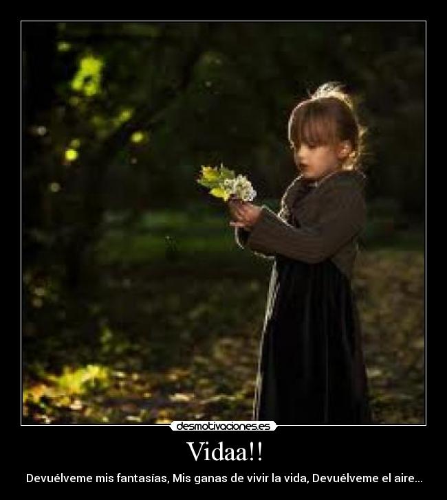 Vidaa!! - Devuélveme mis fantasías, Mis ganas de vivir la vida, Devuélveme el aire...