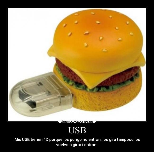 USB - Mis USB tienen 4D porque los pongo no entran, los giro tampoco,los
vuelvo a girar i entran..