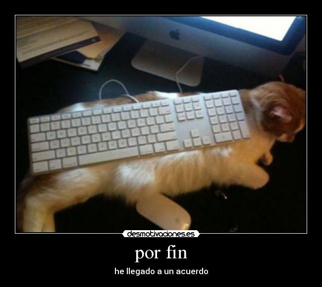 por fin - he llegado a un acuerdo