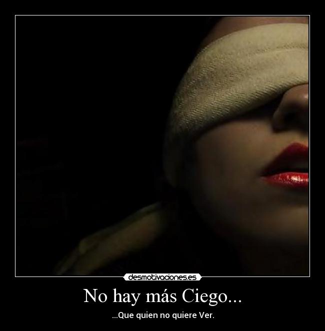 No hay más Ciego... - ...Que quien no quiere Ver.