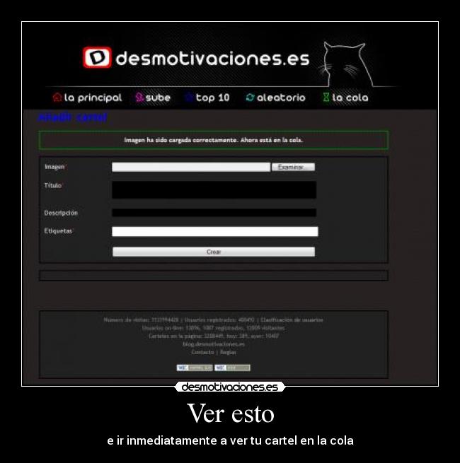 Ver esto - e ir inmediatamente a ver tu cartel en la cola