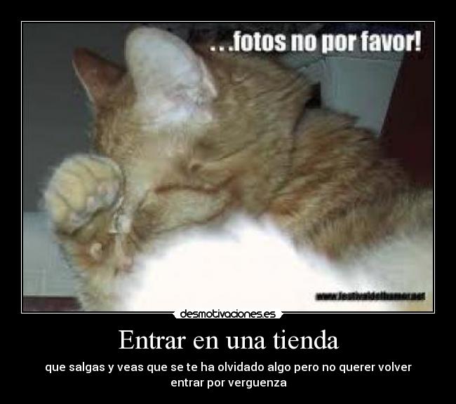 Entrar en una tienda - que salgas y veas que se te ha olvidado algo pero no querer volver
entrar por verguenza