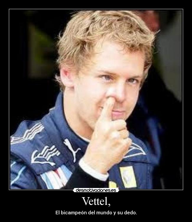 carteles vettel dedo redbull alonso bicampeon estupido desmotivaciones