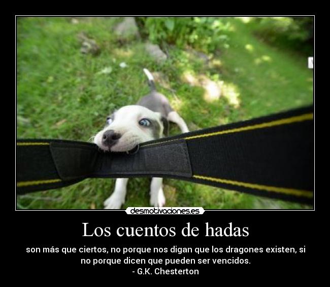 Los cuentos de hadas - son más que ciertos, no porque nos digan que los dragones existen, si
no porque dicen que pueden ser vencidos.
- G.K. Chesterton