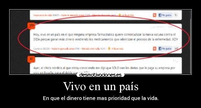 Vivo en un país - En que el dinero tiene mas prioridad que la vida.