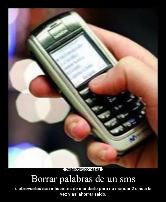 Borrar palabras de un sms - 