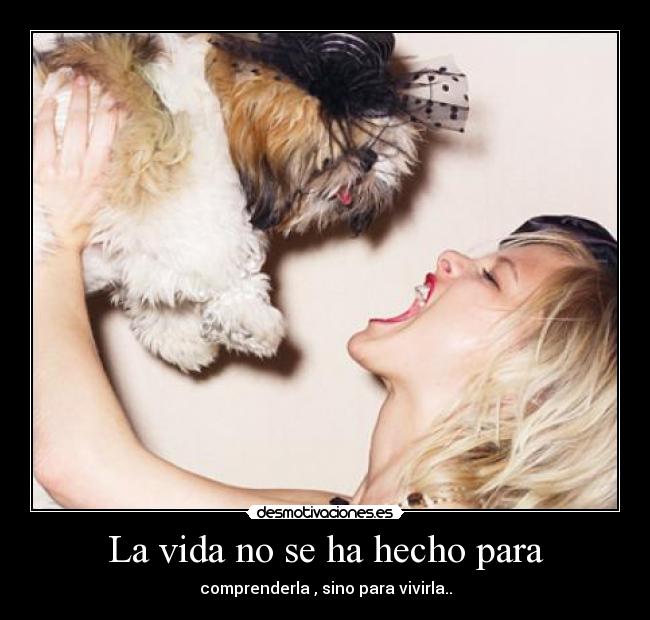 La vida no se ha hecho para - comprenderla , sino para vivirla..