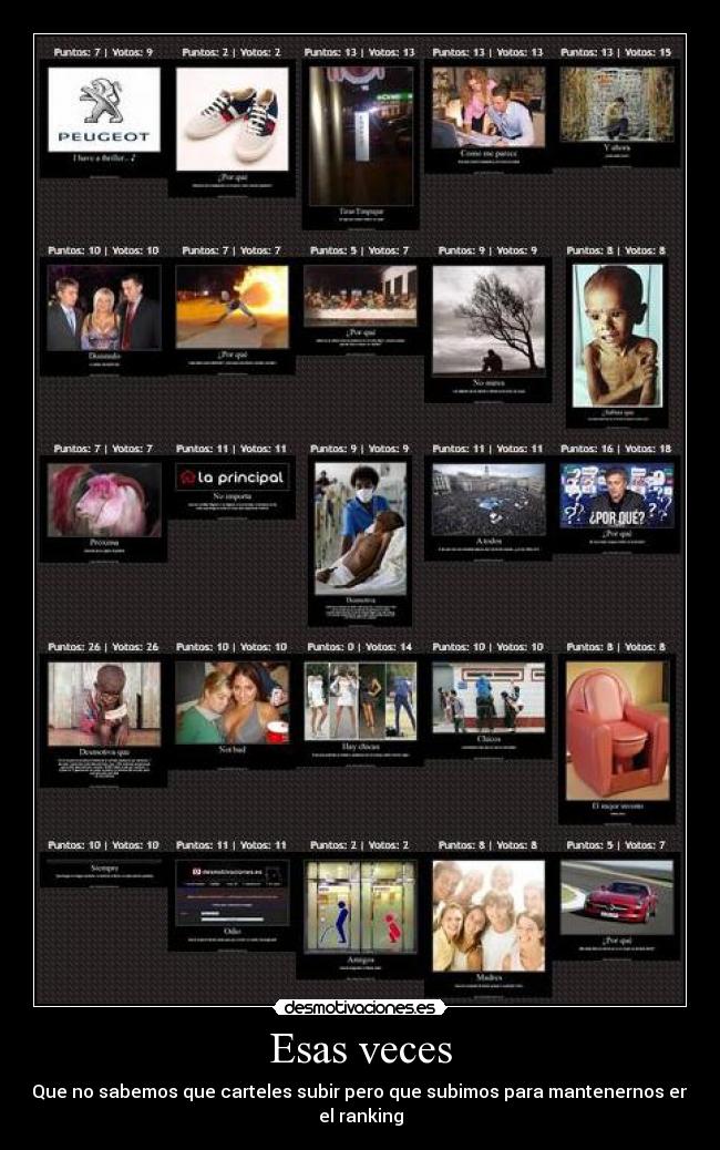Esas veces - Que no sabemos que carteles subir pero que subimos para mantenernos en
el ranking