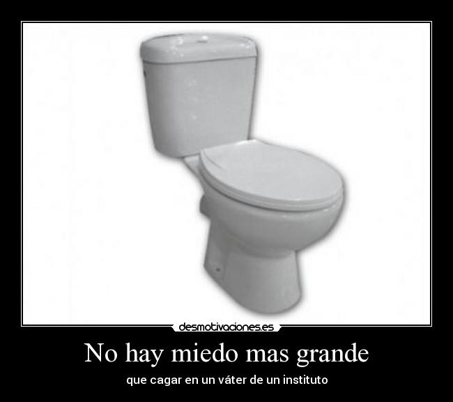No hay miedo mas grande - que cagar en un váter de un instituto