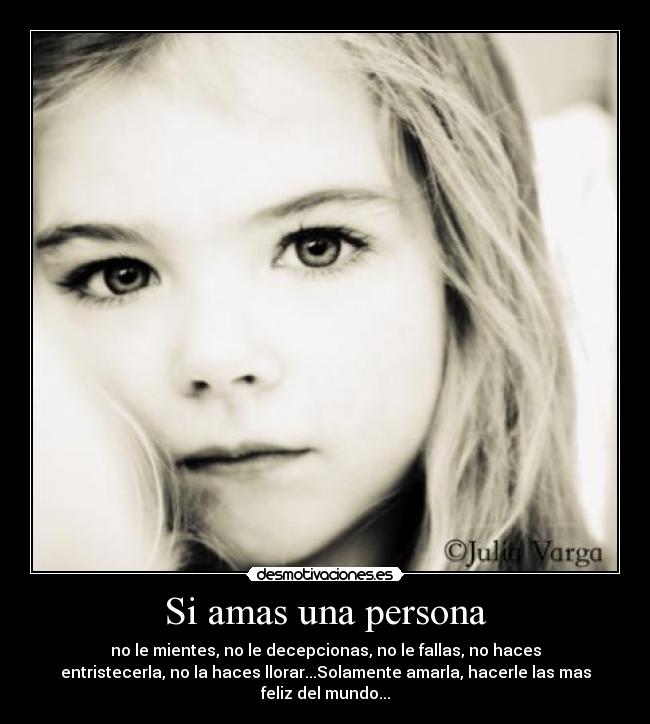 Si amas una persona -