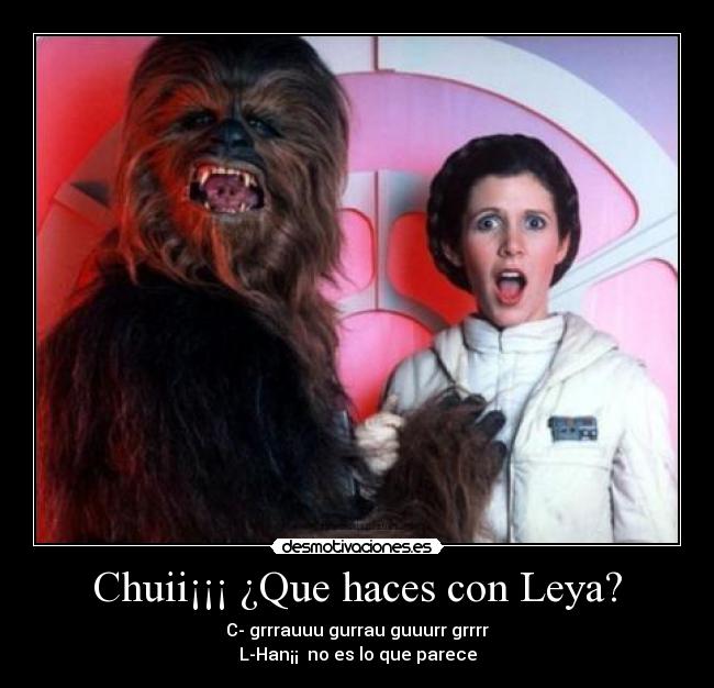 carteles malentendidos star wars leya chewaka han solo principal cola desmotivaciones