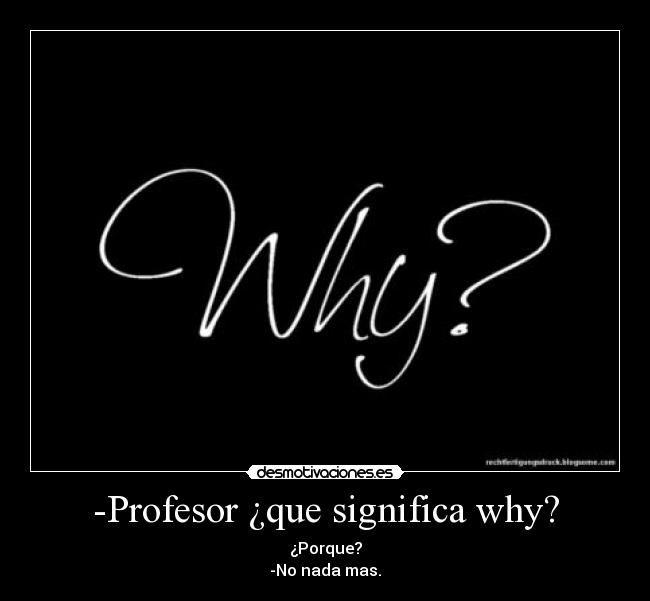 -Profesor ¿que significa why? -