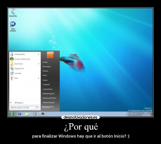 ¿Por qué - para finalizar Windows hay que ir al botón Inicio? :|