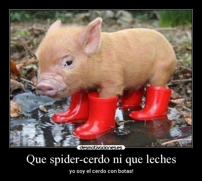 Que spider-cerdo ni que leches - yo soy el cerdo con botas!
