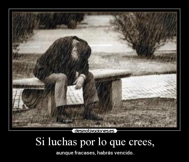 Si luchas por lo que crees, - 