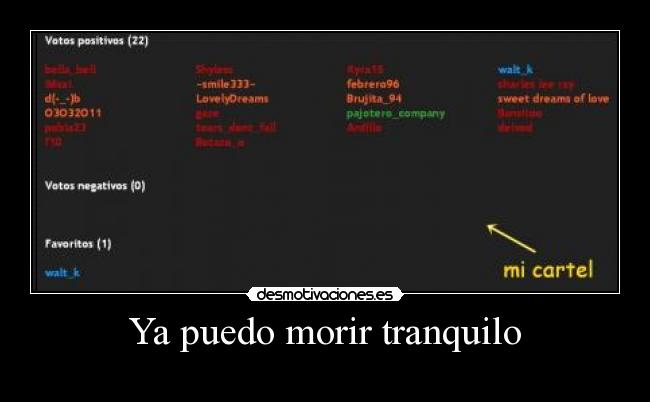 Ya puedo morir tranquilo -