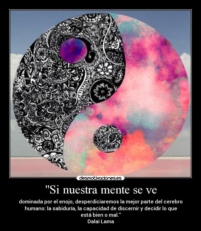 Si nuestra mente se ve - dominada por el enojo, desperdiciaremos la mejor parte del cerebro
humano: la sabiduría, la capacidad de discernir y decidir lo que
está bien o mal.
Dalai Lama