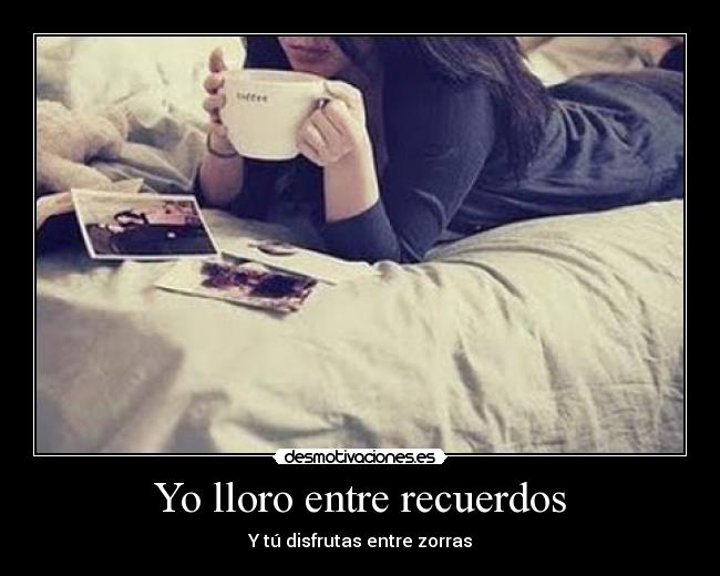 Yo lloro entre recuerdos - Y tú disfrutas entre zorras