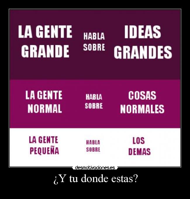¿Y tu donde estas? -