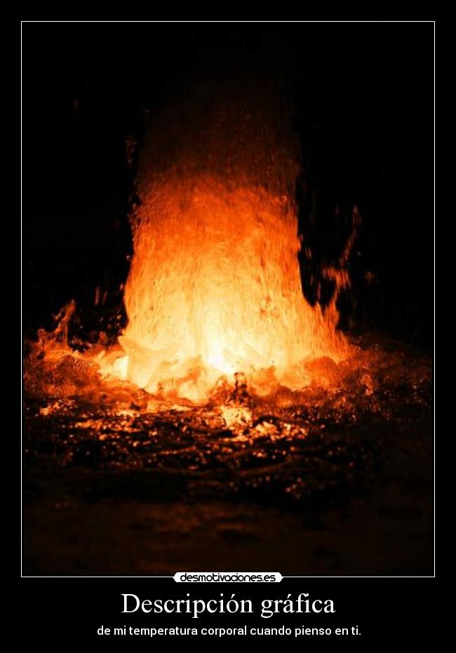 Descripción gráfica - de mi temperatura corporal cuando pienso en ti.