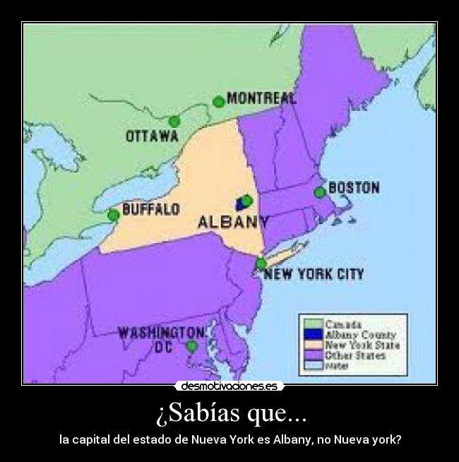 ¿Sabías que... - la capital del estado de Nueva York es Albany, no Nueva york?