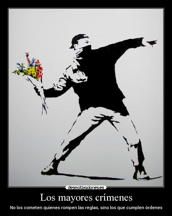 carteles banksy flower power libertad desmotivaciones