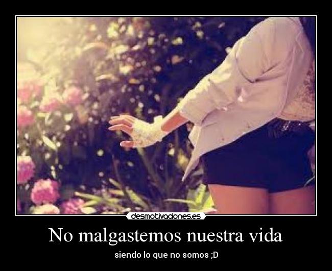 No malgastemos nuestra vida -