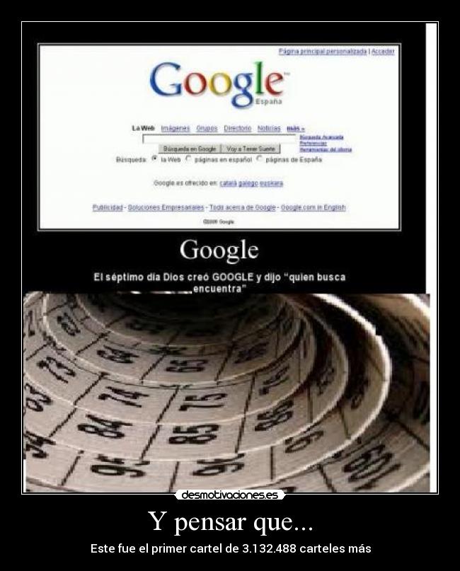 Y pensar que... - Este fue el primer cartel de 3.132.488 carteles más