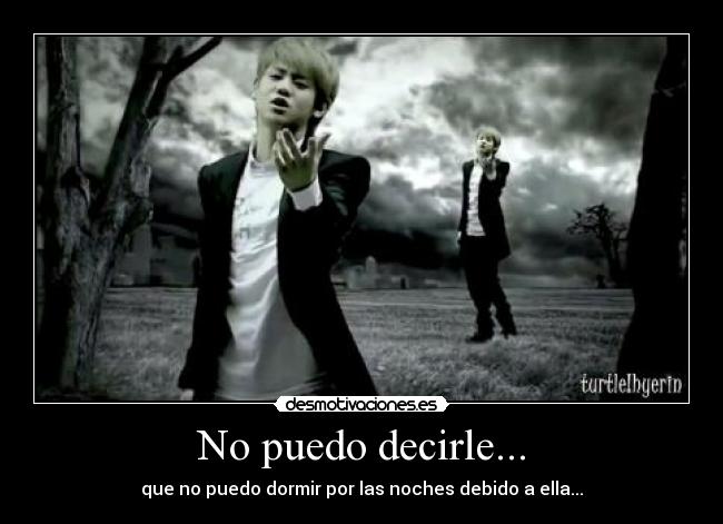 No puedo decirle... - que no puedo dormir por las noches debido a ella...