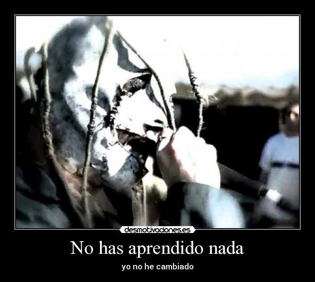 No has aprendido nada - yo no he cambiado