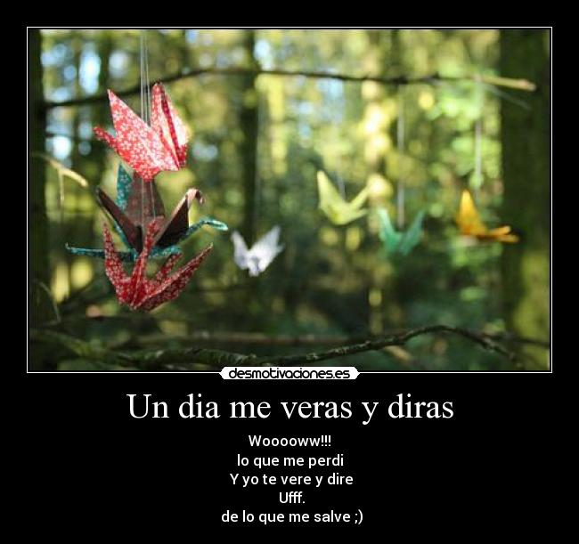 Un dia me veras y diras -