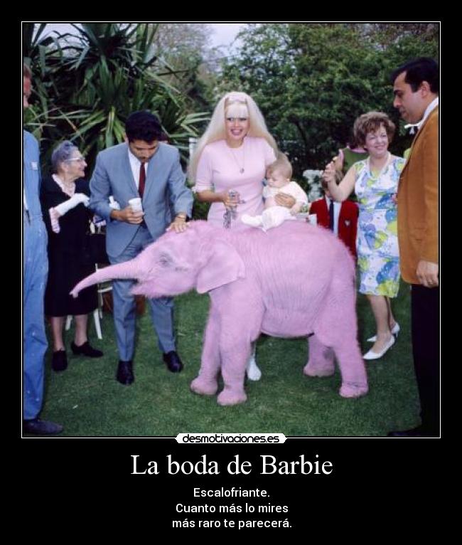 La boda de Barbie - Escalofriante.
Cuanto más lo mires
más raro te parecerá.