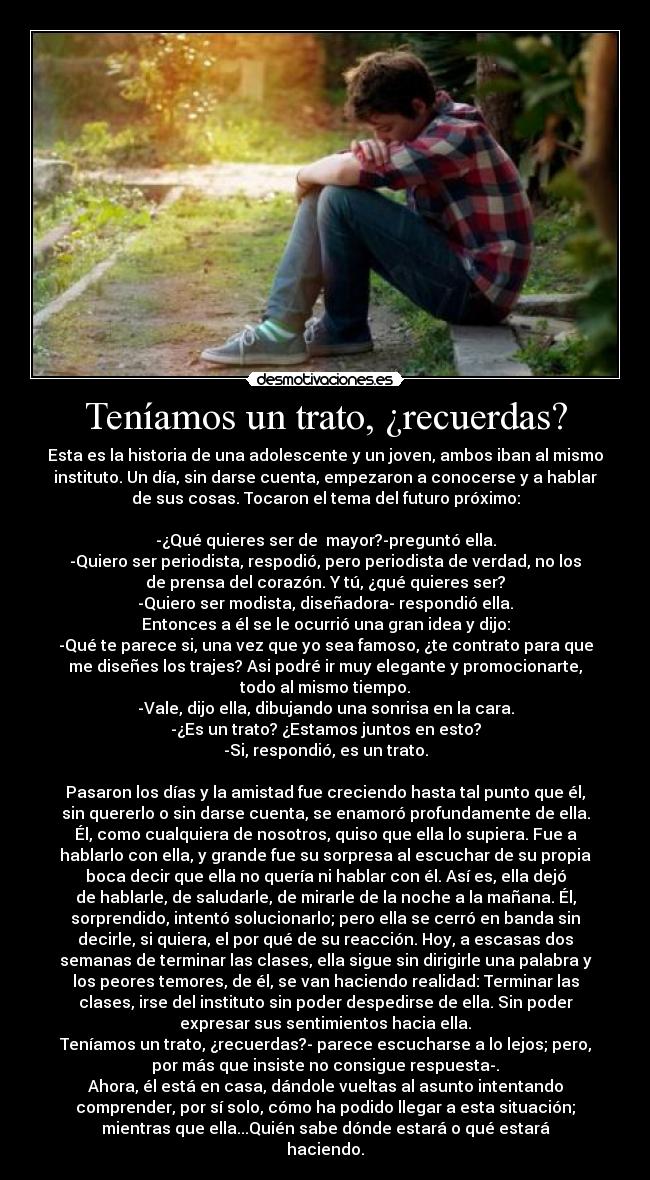 Teníamos un trato, ¿recuerdas? - 