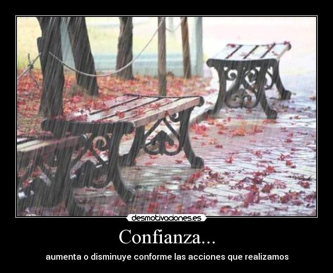 Confianza... - aumenta o disminuye conforme las acciones que realizamos