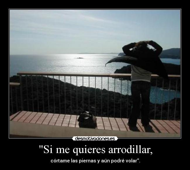 Si me quieres arrodillar, - córtame las piernas y aún podré volar.