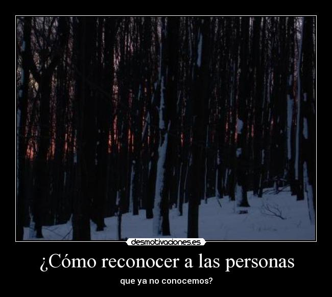 ¿Cómo reconocer a las personas - que ya no conocemos?