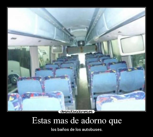 Estas mas de adorno que - los baños de los autobuses.