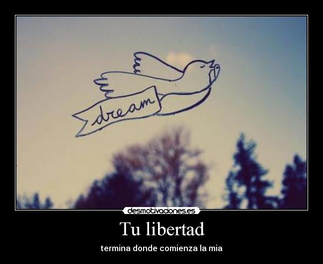 Tu libertad - termina donde comienza la mia