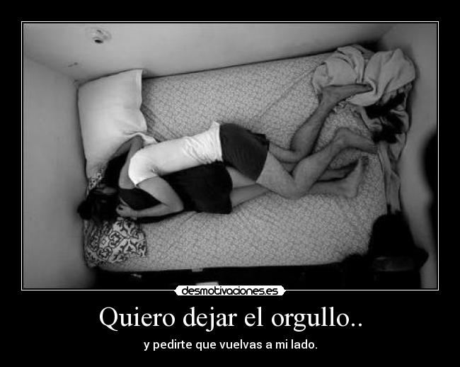 Quiero dejar el orgullo.. - 