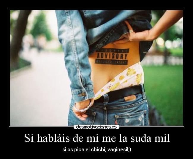 Si habláis de mi me la suda mil - si os pica el chichi, vaginesil;)