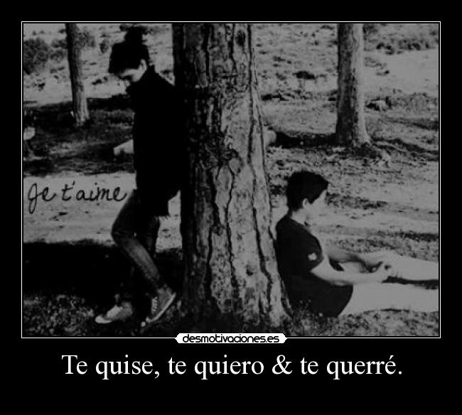 Te quise, te quiero & te querré. -