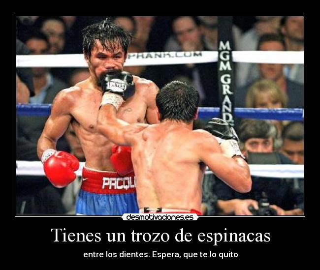 Tienes un trozo de espinacas -