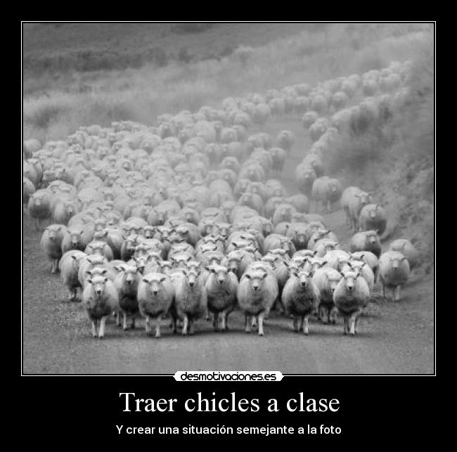 Traer chicles a clase - Y crear una situación semejante a la foto
