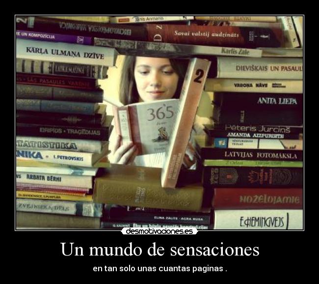 Un mundo de sensaciones - en tan solo unas cuantas paginas .