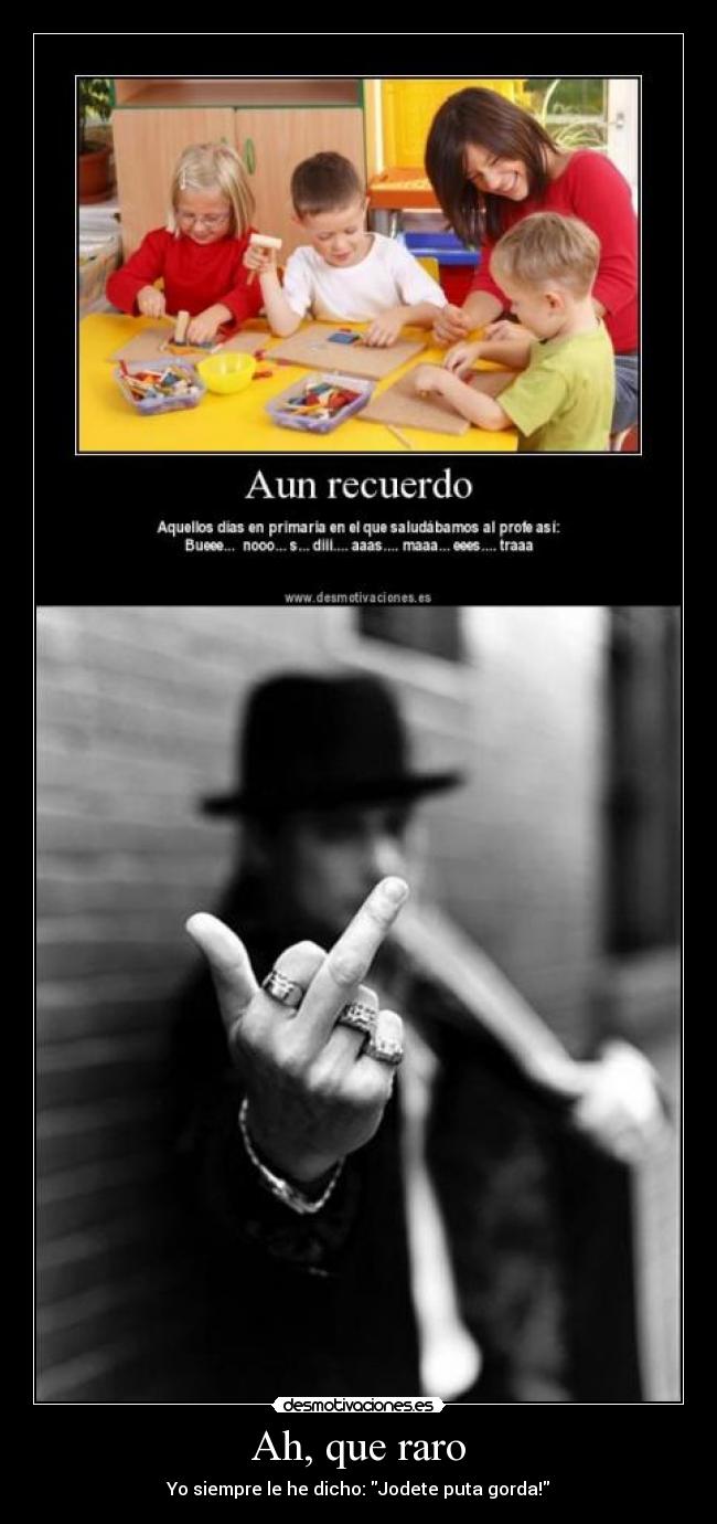 Ah, que raro - Yo siempre le he dicho: Jodete puta gorda!