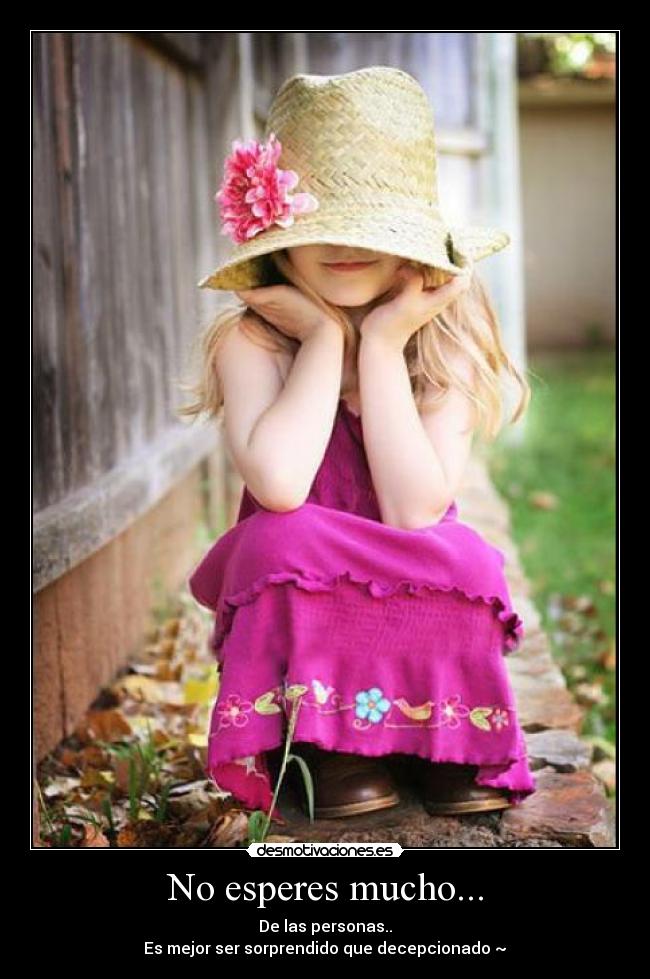 No esperes mucho... -